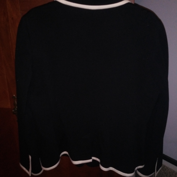 Talbot's Black Blazer w White Piping - Picture 2 of 4